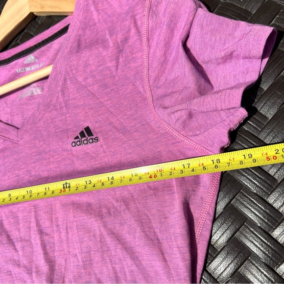 Adidas Ultimate 2.0 V Neck T Shirt Pink Womens Size Medium Short Sleeve Tee - Picture 6 of 7